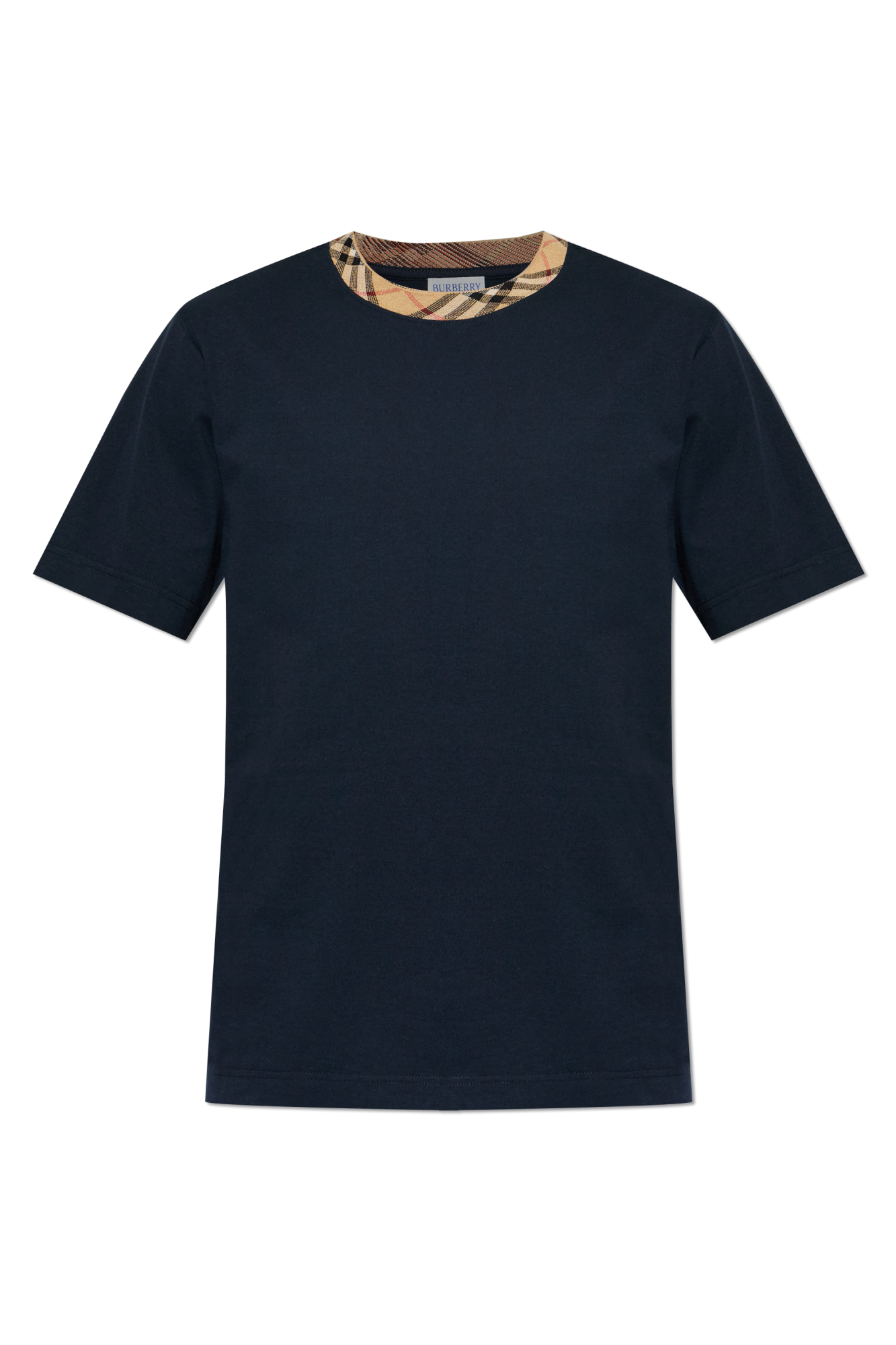 Burberry T-shirt with plaid trim | Men's | Vitkac